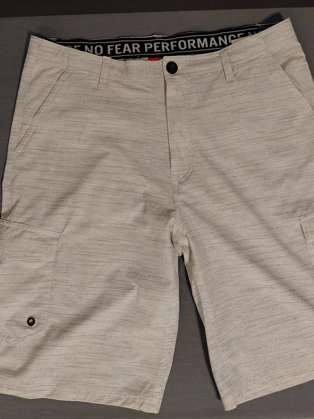 No Fear Performance Men’s Cream Striped Shorts